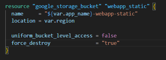 Terraform code example - GCS