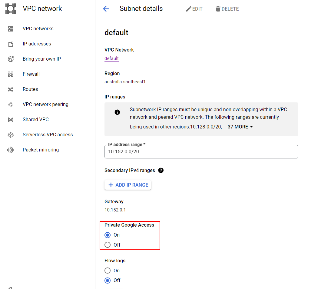 VPC: Private Google Access