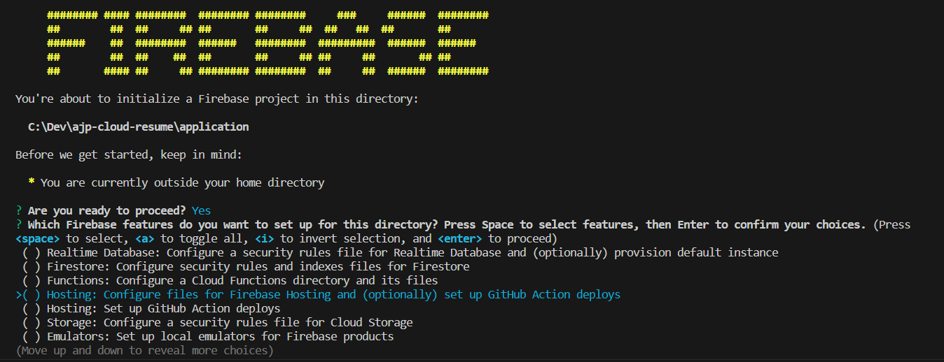 Screenshot of Firebase CLI